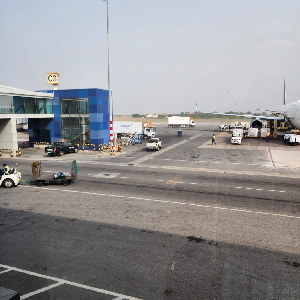 An exterior view of Gate C3 at Kotoka International Airport in Accra, Ghana. 